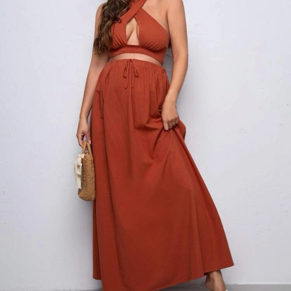 Two piece maternity crop top & long skirt from SHEIN